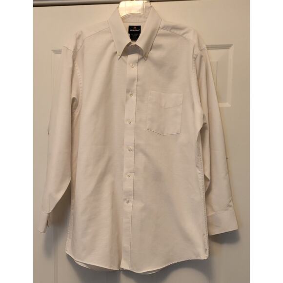 Puritan Solid White Button Long Sleeve Dress Shirt Adult Men's Size 16 1/2 32/33 - Picture 11 of 11